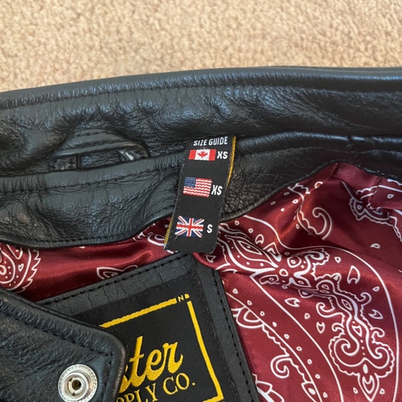 Master Supply Co 100% Geniuine Full Grain Leather Jacket Zip Jacket Daytona XS - Picture 4 of 9